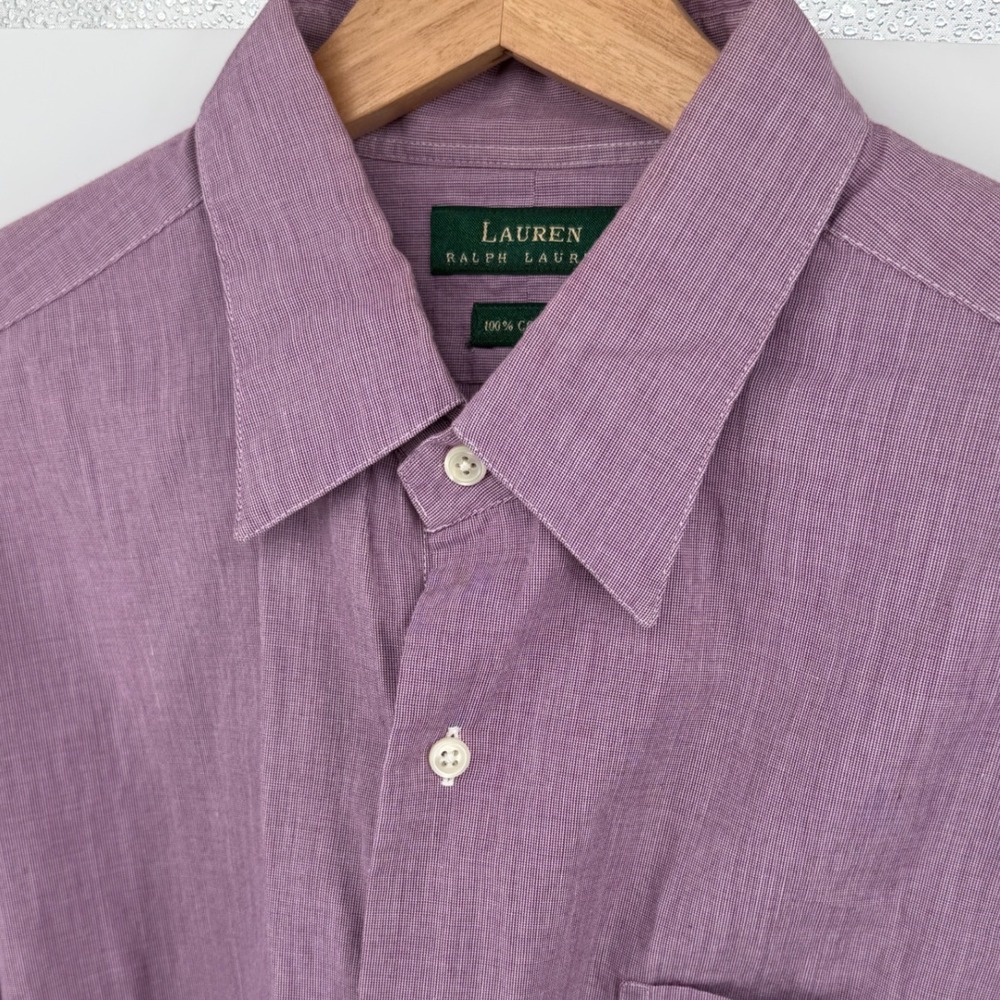 Lauren Ralph Lauren Mens Purple Cotton Long Sleeve Button Down Shirt 16.5